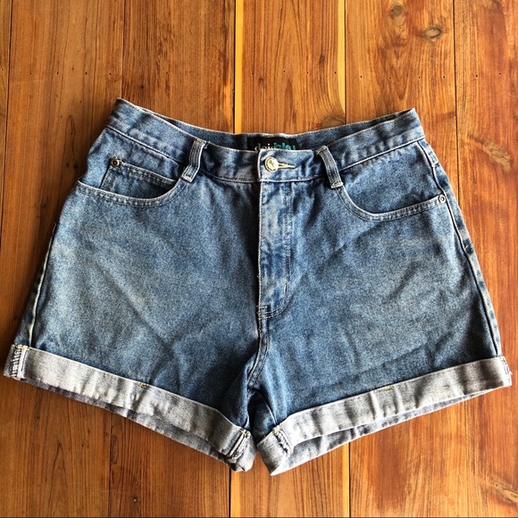 Vintage 90s Deja Bleu High Waist Jean Shorts - Picture 1 of 7